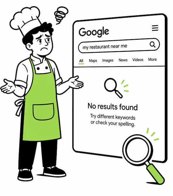Negócio não encontrado nos resultados do Google